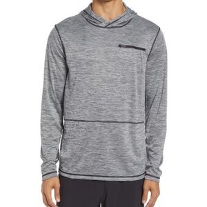 NEW Zella Tech Fabric Lightweight Hoodie Size Medium Heathered Grey Activewear M